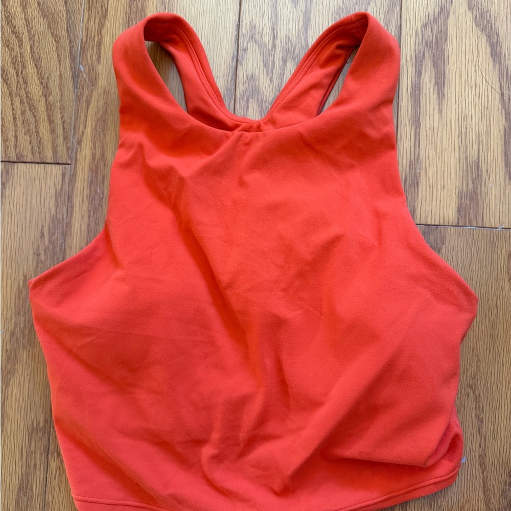 Athleta Vibrant Orange Tank Top Sports Bra Top Small S Athletic Work Out Gym